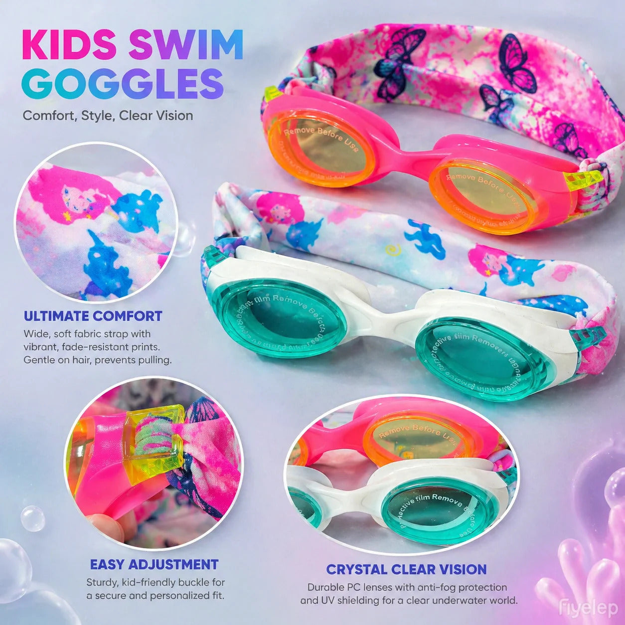 WORLUX kids anti-fog swim goggles for pool training - image 12