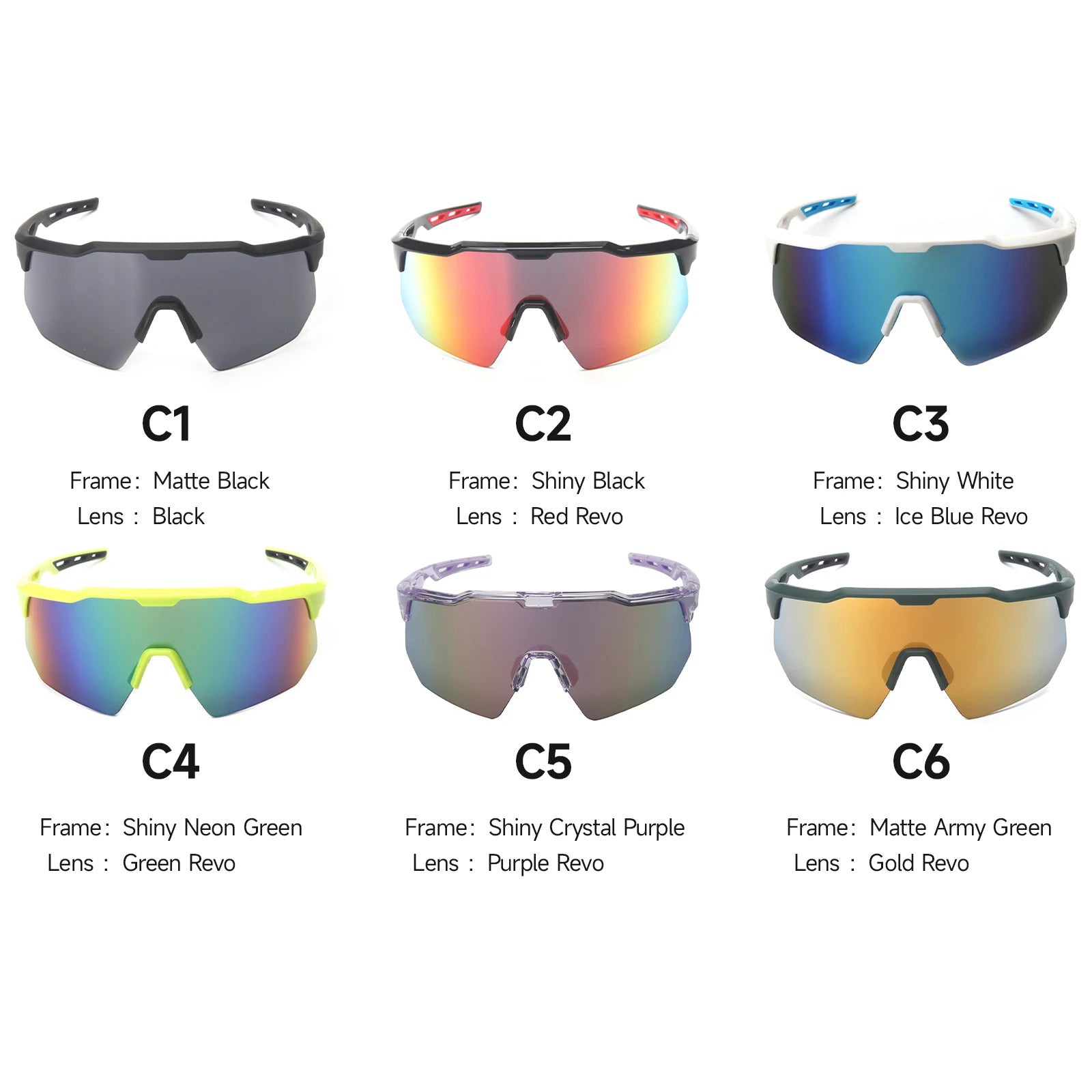WORLUX JDS2149Y131-C5 sports sunglasses with polarized UV400 lens for cycling and running - image 5