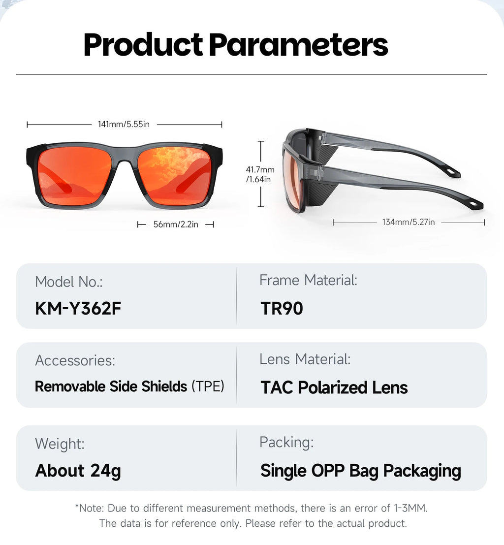 WORLUX KM-Y362F-C3 sports sunglasses with polarized mirrored lens for cycling and hiking - image 18