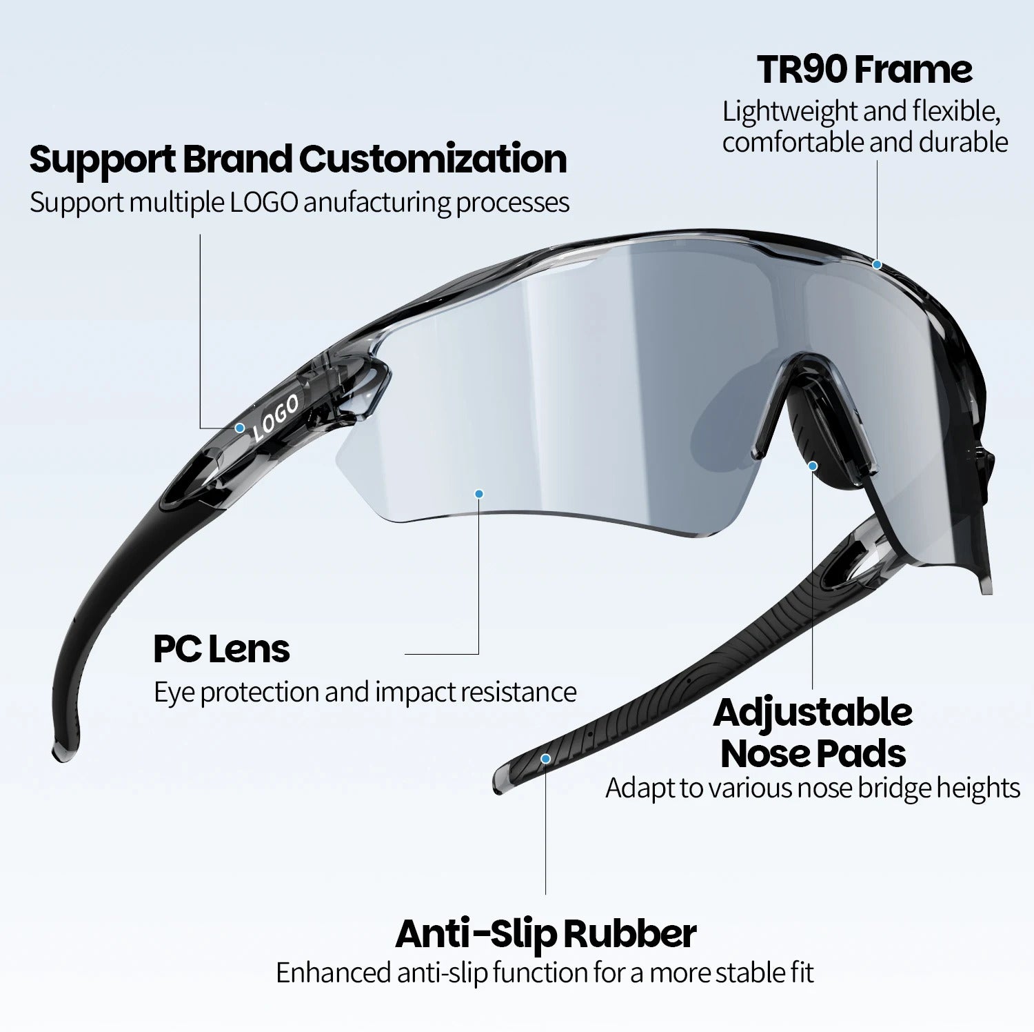 WORLUX sports sunglasses with UV400 mirrored lens for cycling and running - image 14