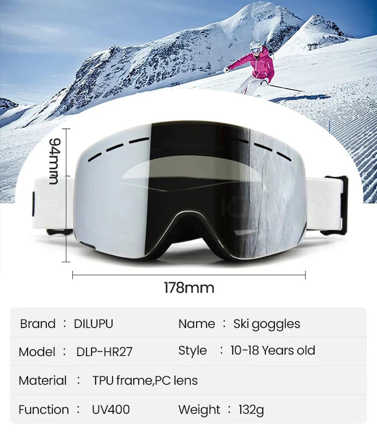 WORLUX UV400 ski goggles with anti-fog UV400 lens for snowboarding - image 11