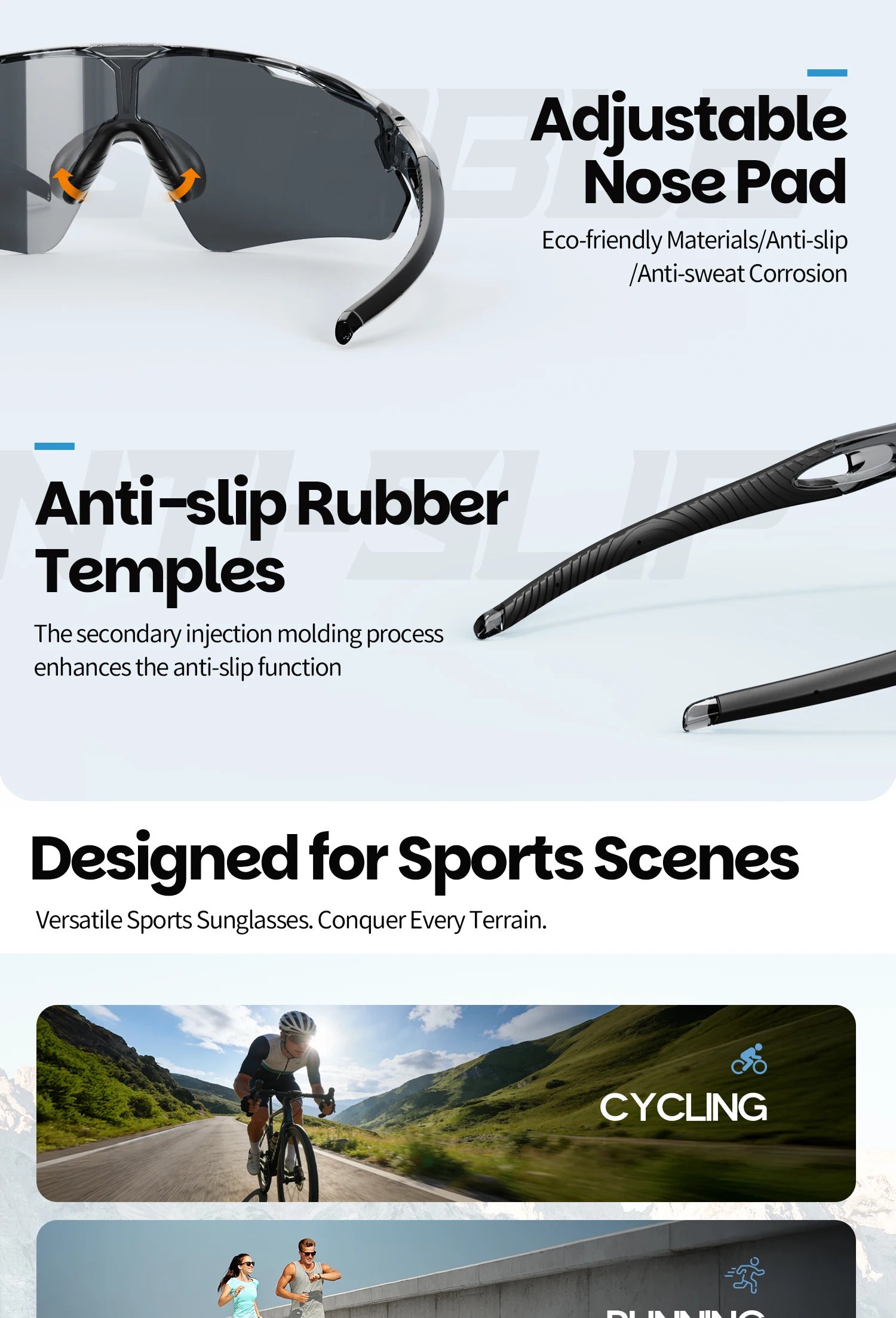 WORLUX KN-Y333-C6 sports sunglasses with polarized mirrored lens for cycling - image 17