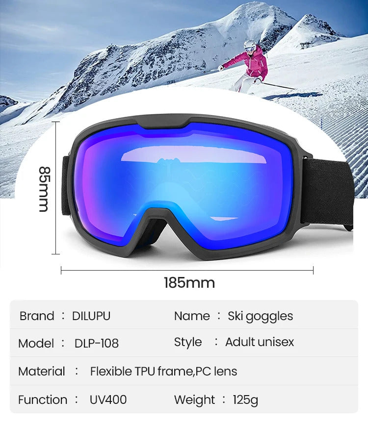 WORLUX UV400 ski goggles with anti-fog UV400 lens for snowboarding - image 10