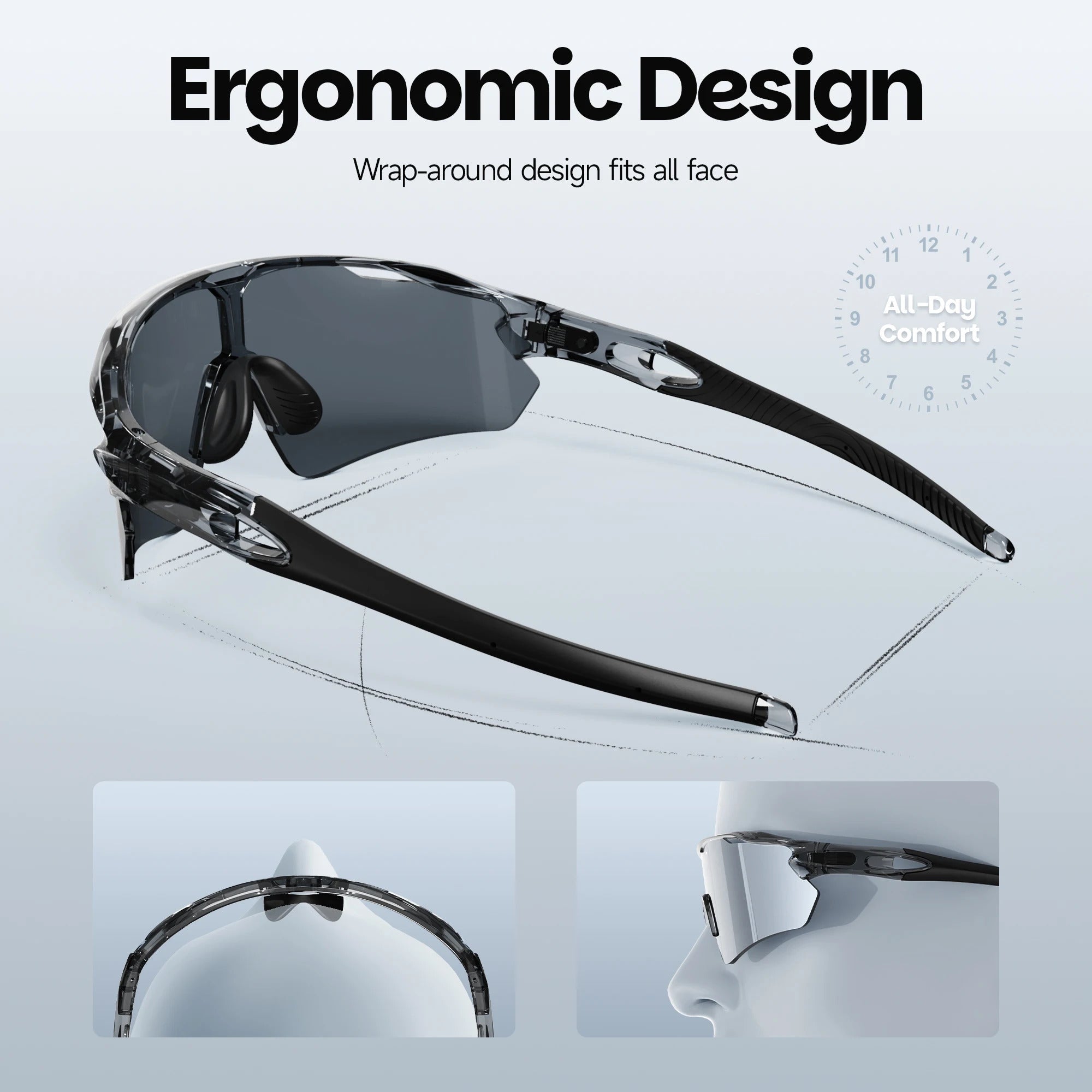 WORLUX KN-Y333-C6 sports sunglasses with polarized mirrored lens for cycling - image 5