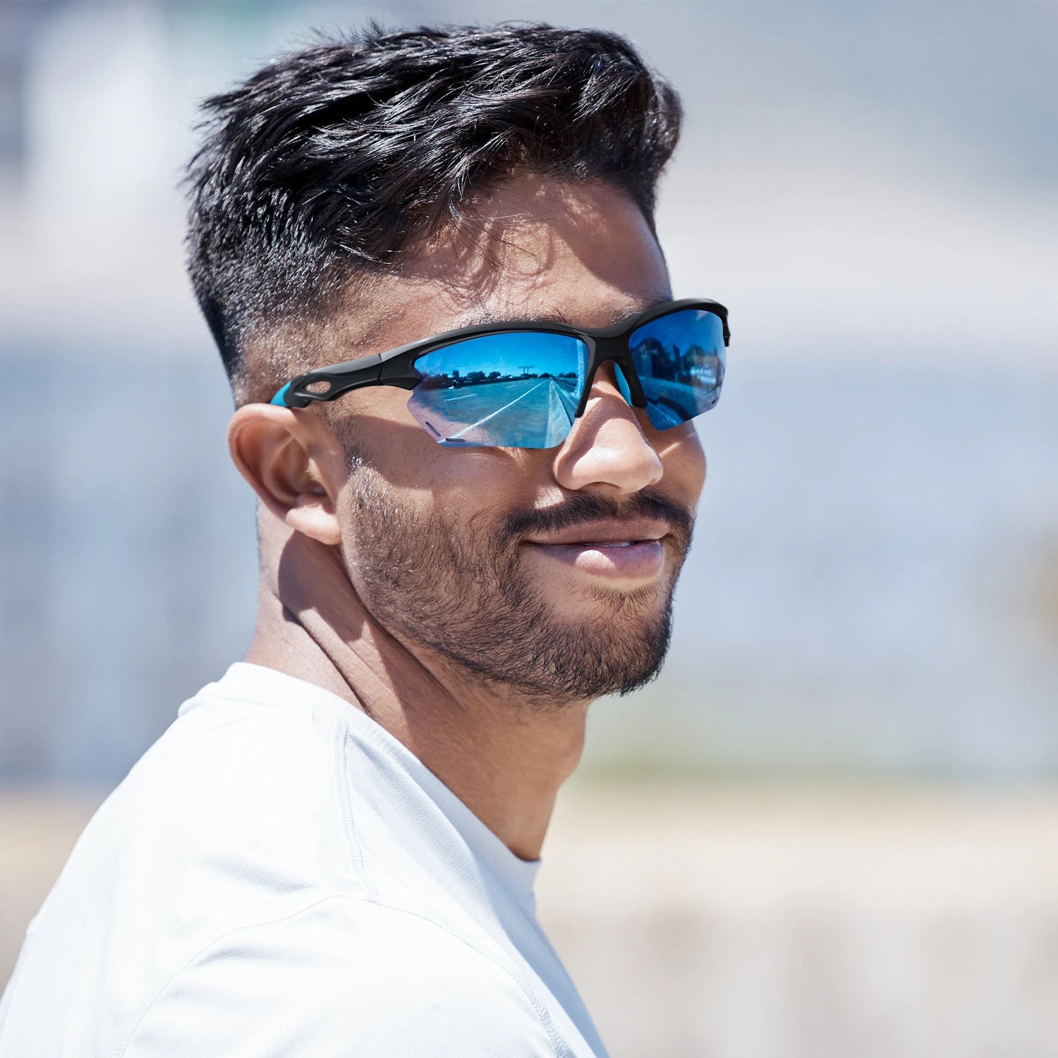 WORLUX JDS2153Y135-C2 sports sunglasses with polarized mirrored lens for cycling and running - image 5