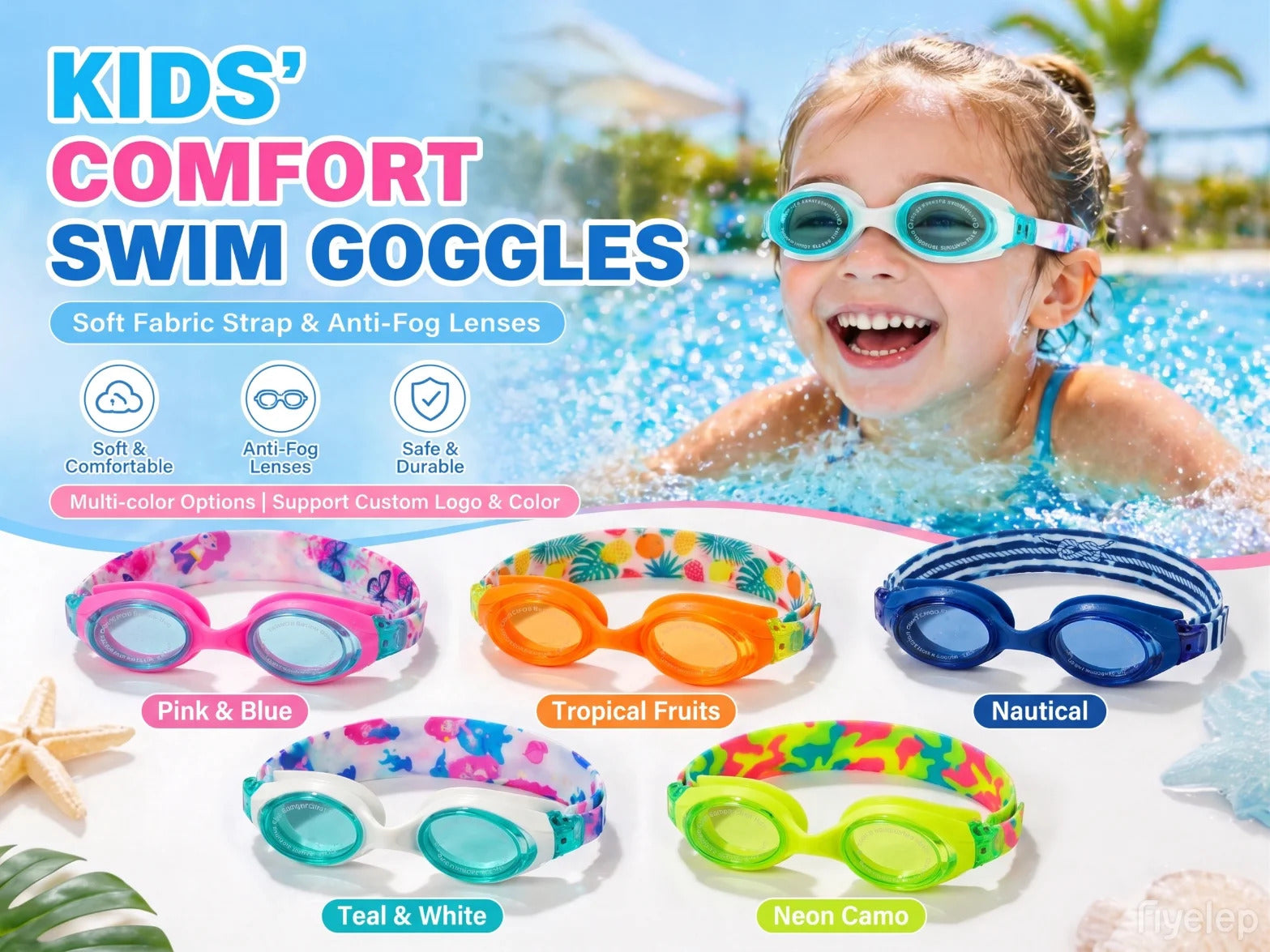 WORLUX kids anti-fog swim goggles for pool training - image 13