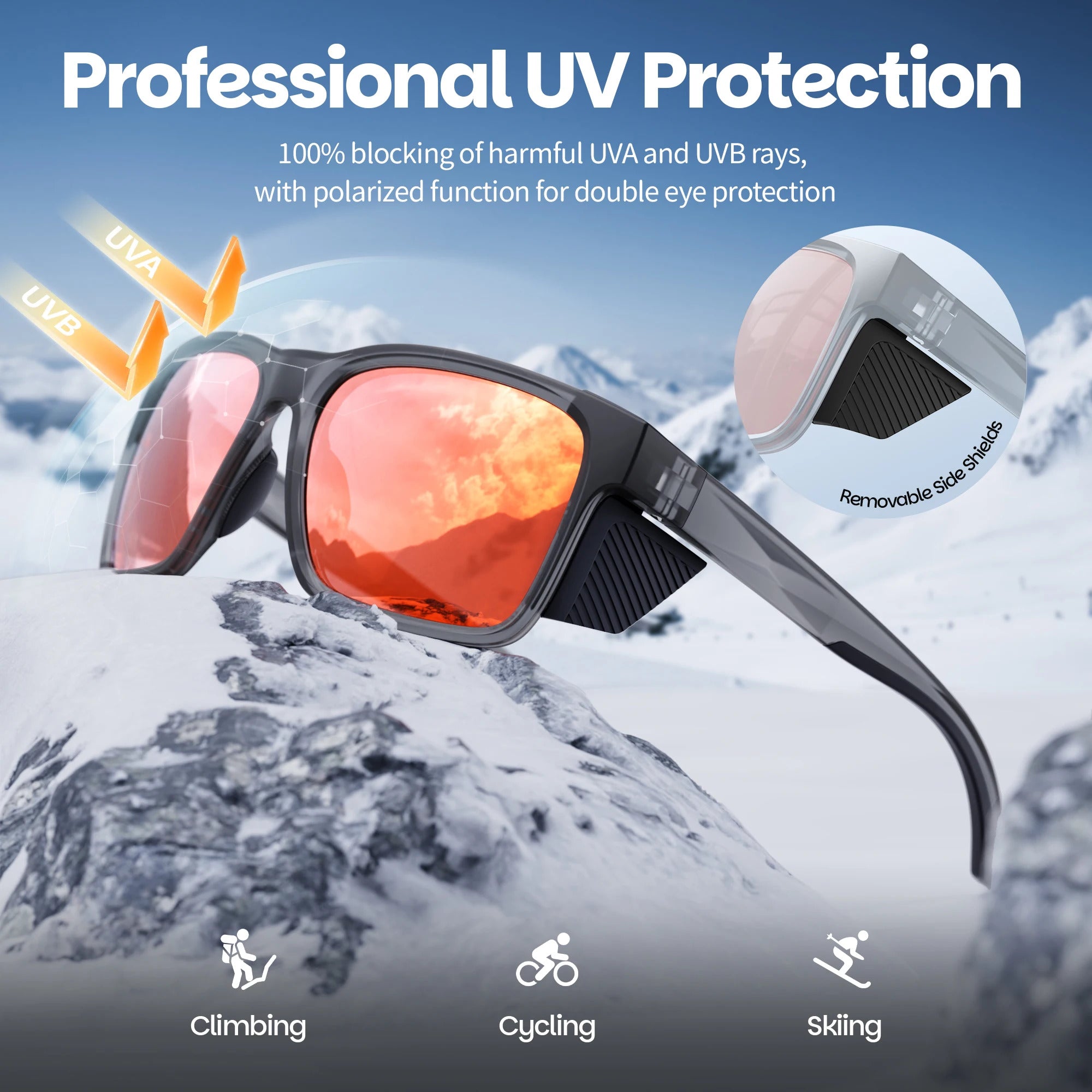 WORLUX KM-Y362F-C3 sports sunglasses with polarized mirrored lens for cycling and hiking - image 3