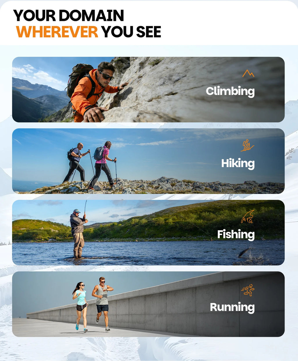 WORLUX KM-Y362F-C3 sports sunglasses with polarized mirrored lens for cycling and hiking - image 17