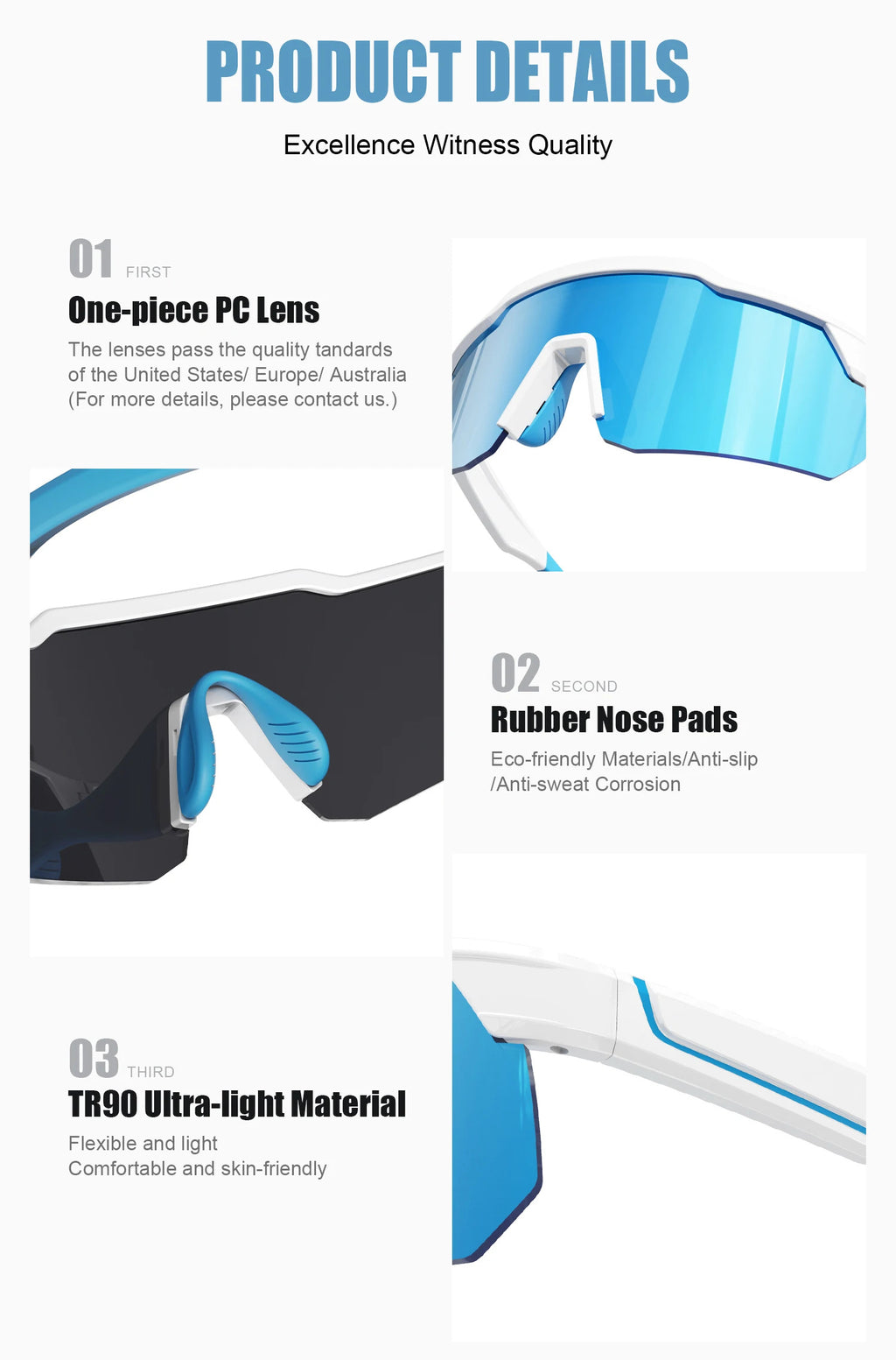 WORLUX KC04-11-C5 sports sunglasses with polarized mirrored lens for cycling and running - image 16