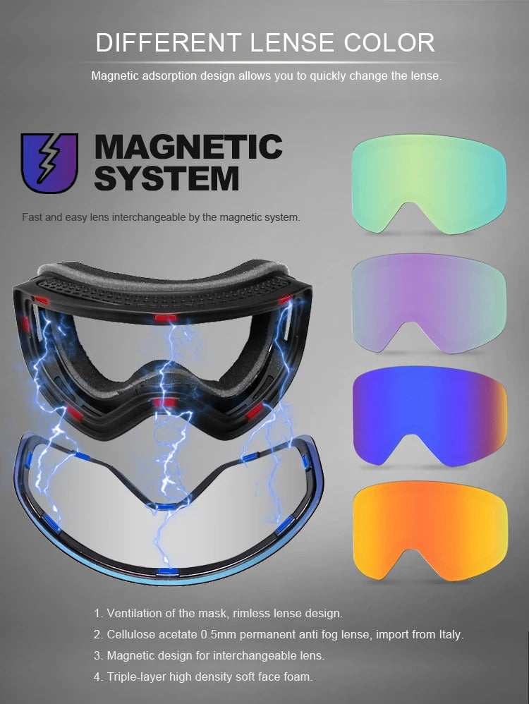 WORLUX UV400 ski goggles with anti-fog UV400 lens for snowboarding - image 15
