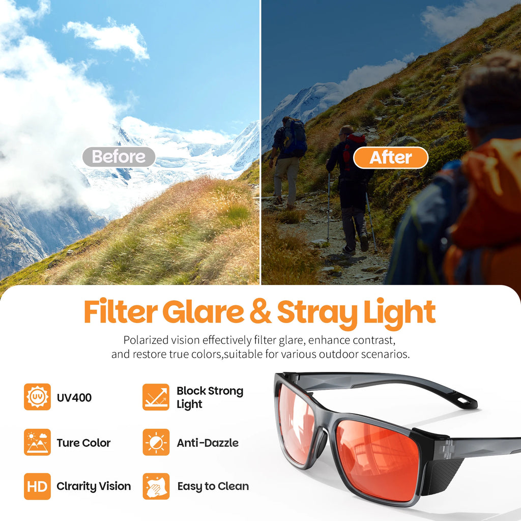 WORLUX KM-Y362F-C3 sports sunglasses with polarized mirrored lens for cycling and hiking - image 4