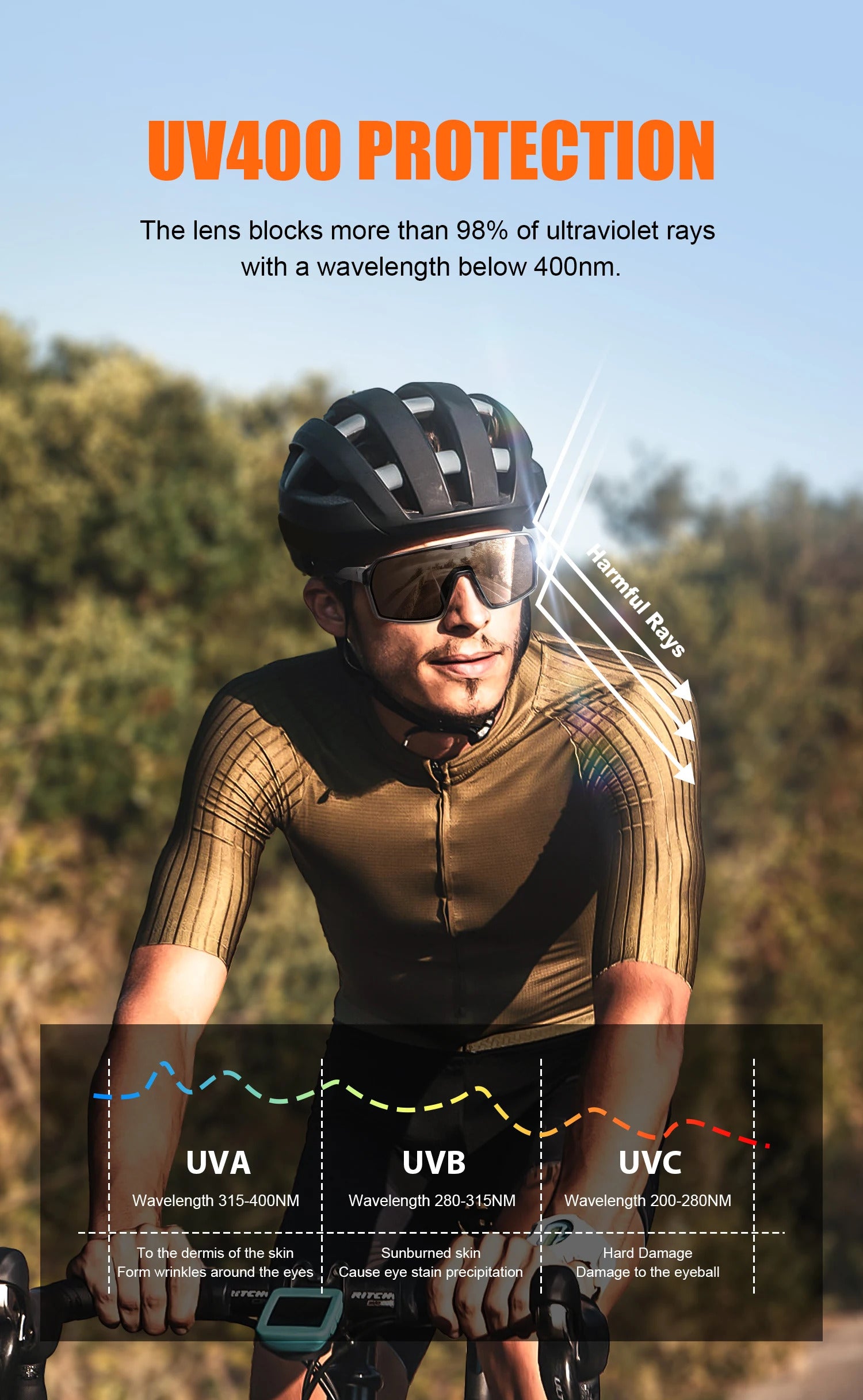 WORLUX KN-Y262-C6 sports sunglasses with polarized UV400 lens for cycling and running - image 19