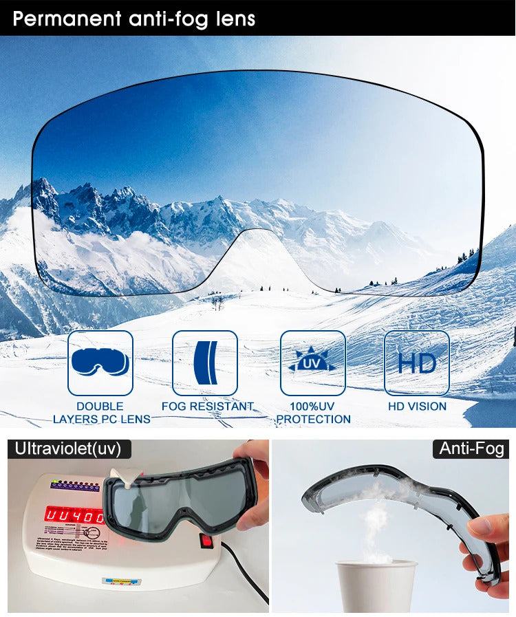 WORLUX ski goggles with anti-fog UV400 lens for snowboarding - image 12