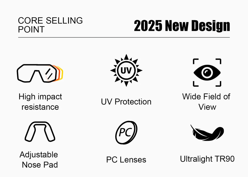 WORLUX KN-Y262-C6 sports sunglasses with polarized mirrored lens for cycling and running - image 17