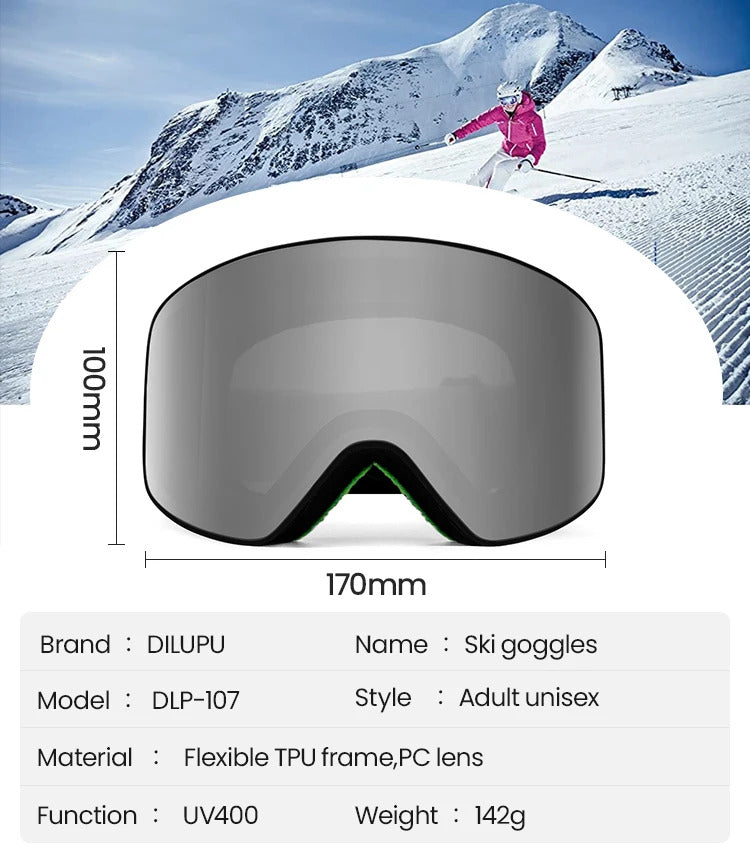 WORLUX UV400 ski goggles with anti-fog UV400 lens for snowboarding - image 25