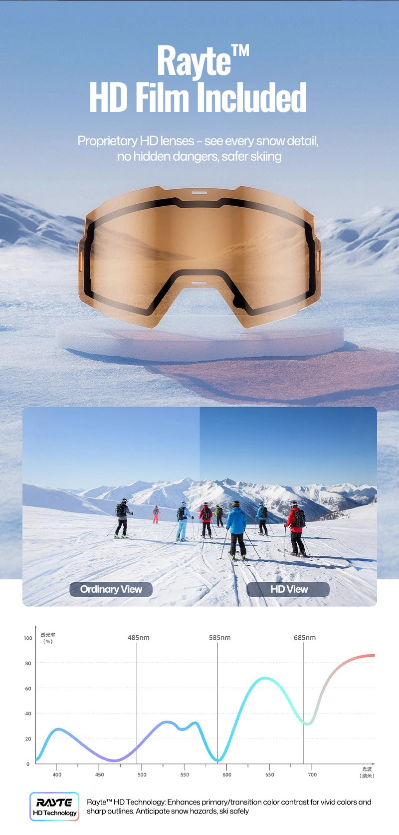 WORLUX ski goggles with anti-fog UV400 lens for snowboarding - image 21