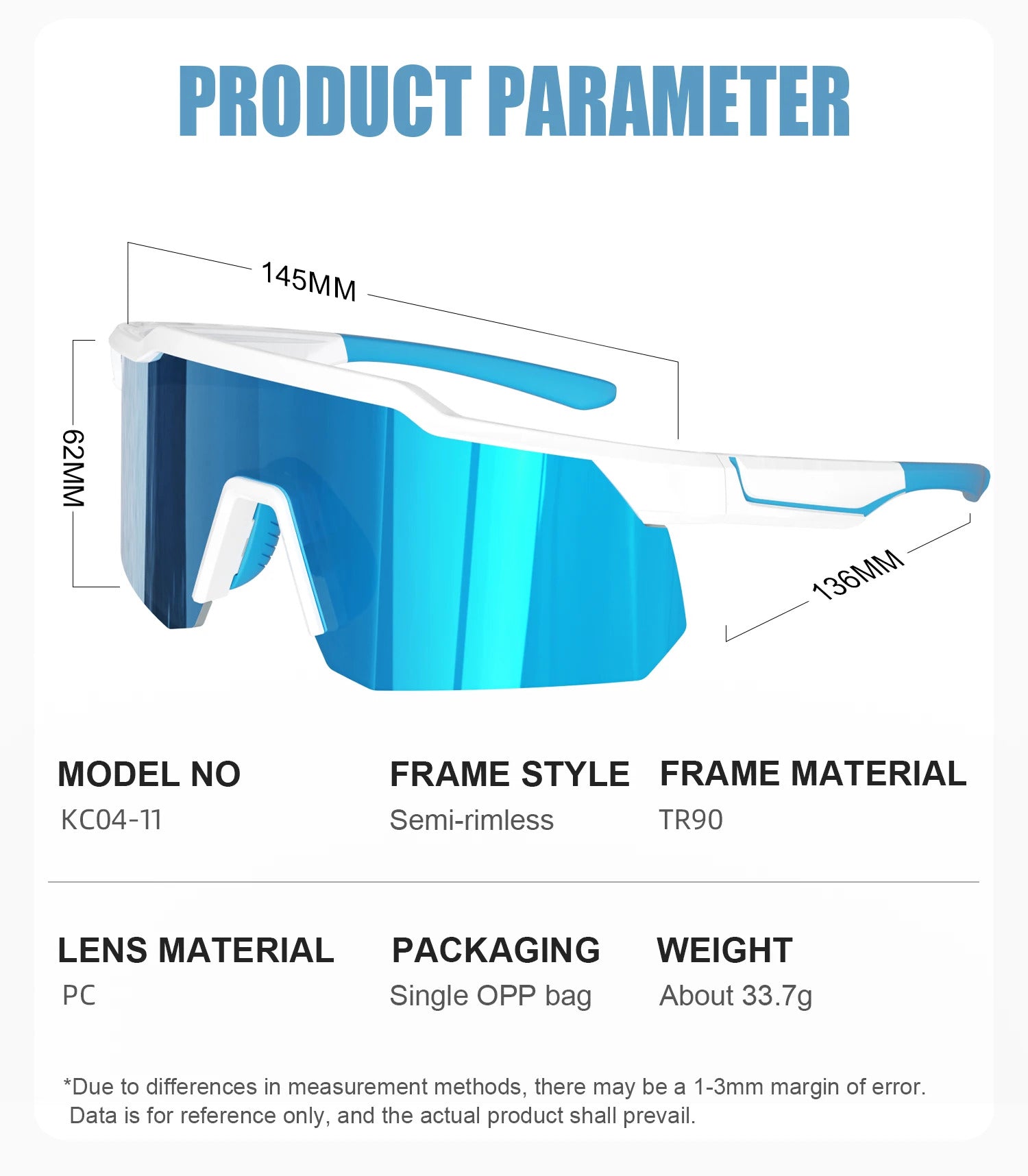WORLUX KC04-11-C5 sports sunglasses with polarized mirrored lens for cycling and running - image 19