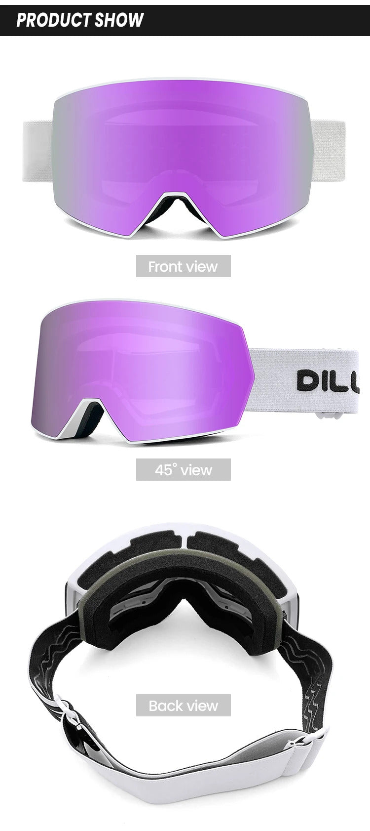 WORLUX ski goggles with magnetic lens, OTG fit for snowboarding - image 23