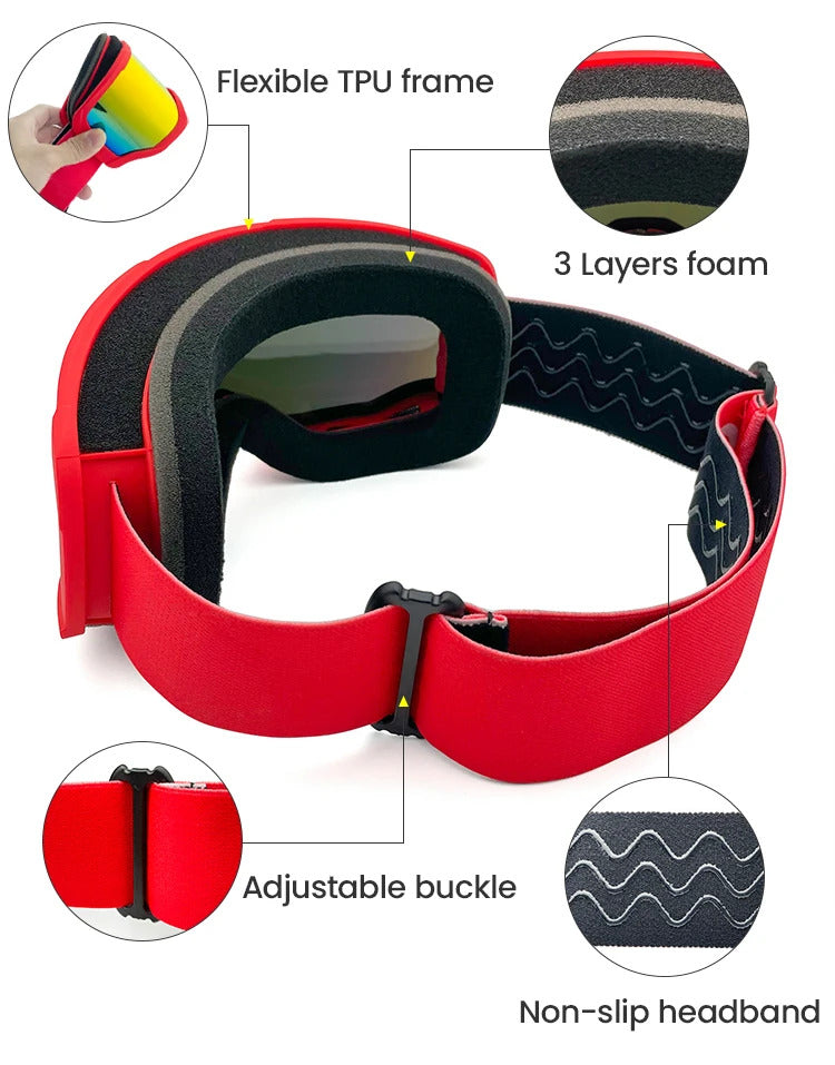 WORLUX UV400 ski goggles with anti-fog UV400 lens for snowboarding - image 20