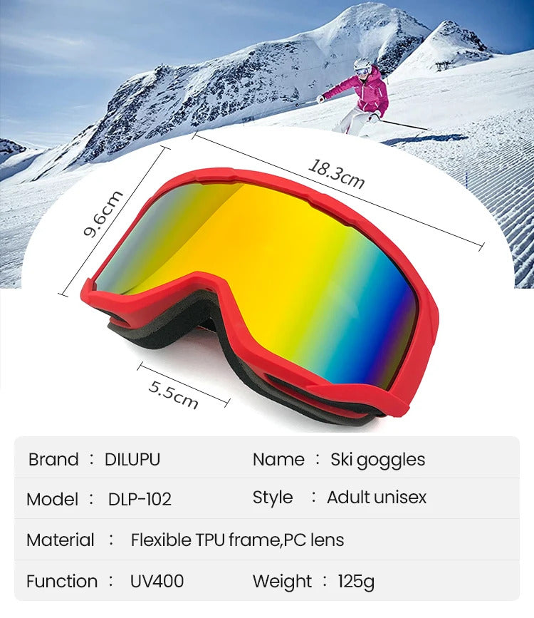 WORLUX UV400 ski goggles with anti-fog UV400 lens for snowboarding - image 15