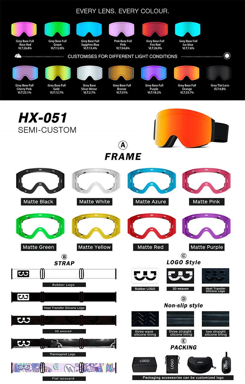WORLUX ski goggles with anti-fog UV400 lens for snowboarding - image 30
