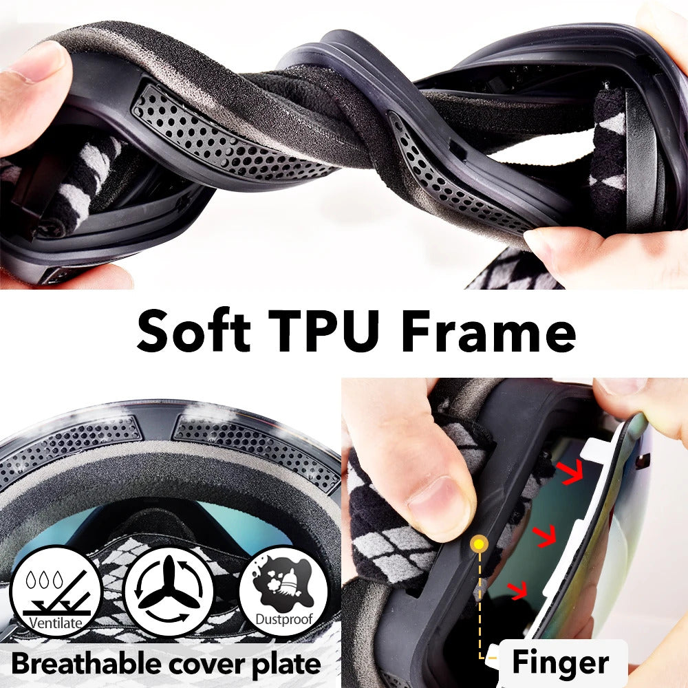WORLUX ski goggles with frameless design for snowboarding - image 16