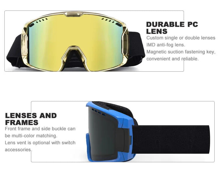WORLUX UV400 ski goggles with anti-fog UV400 lens for snowboarding - image 21