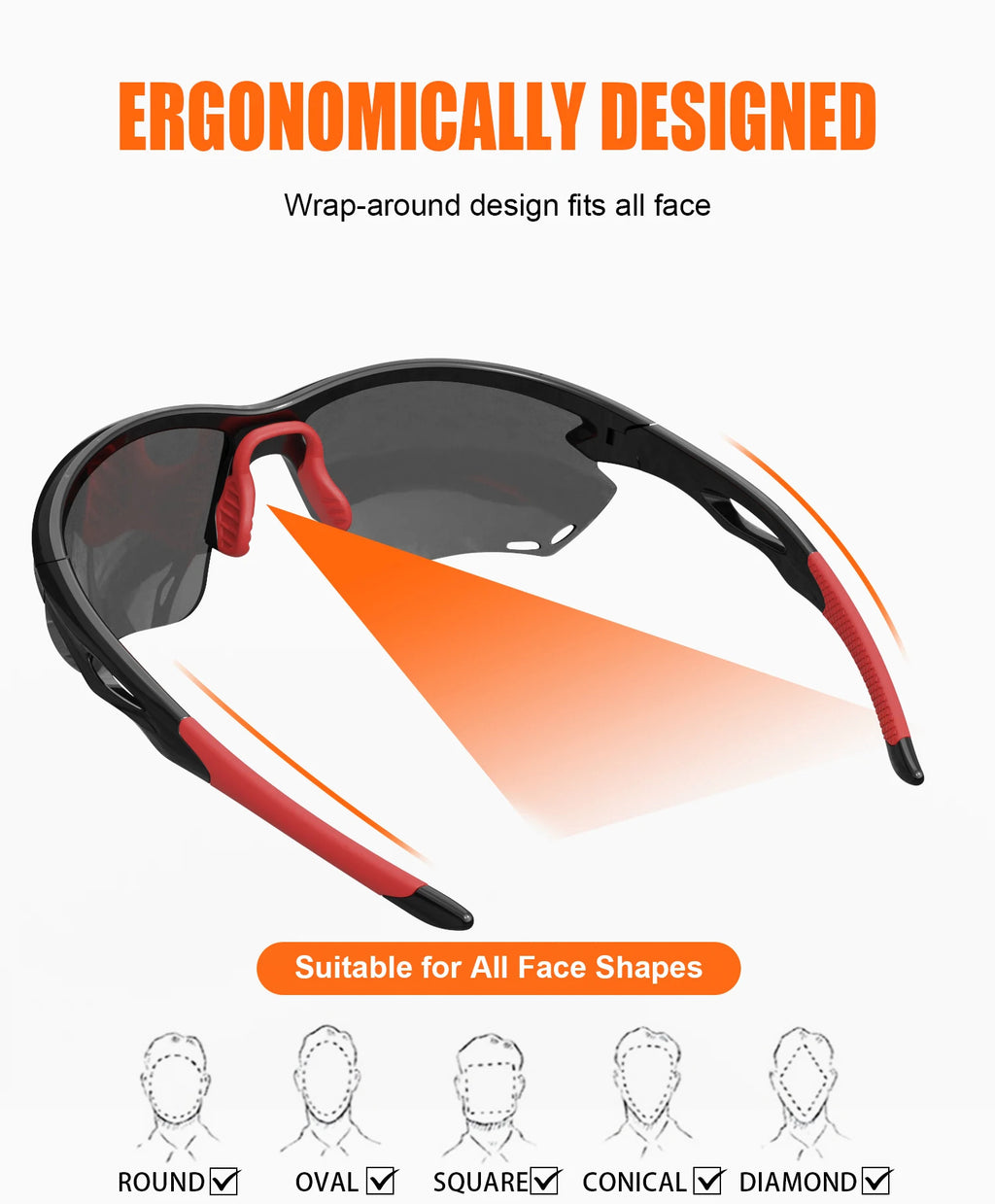 WORLUX JDS2153Y135-C3 sports sunglasses with polarized UV400 lens for cycling and running - image 19