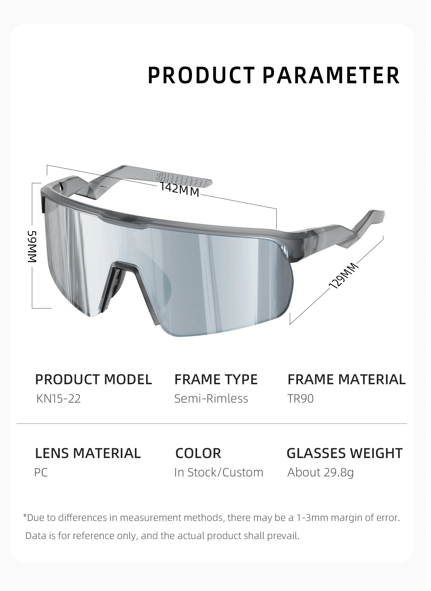 WORLUX KN15-22-C2 sports sunglasses with polarized mirrored lens for cycling and running - image 19