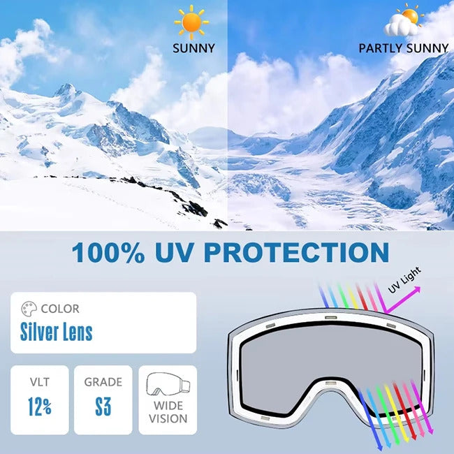 WORLUX ski goggles with anti-fog UV400 lens for snowboarding - image 4