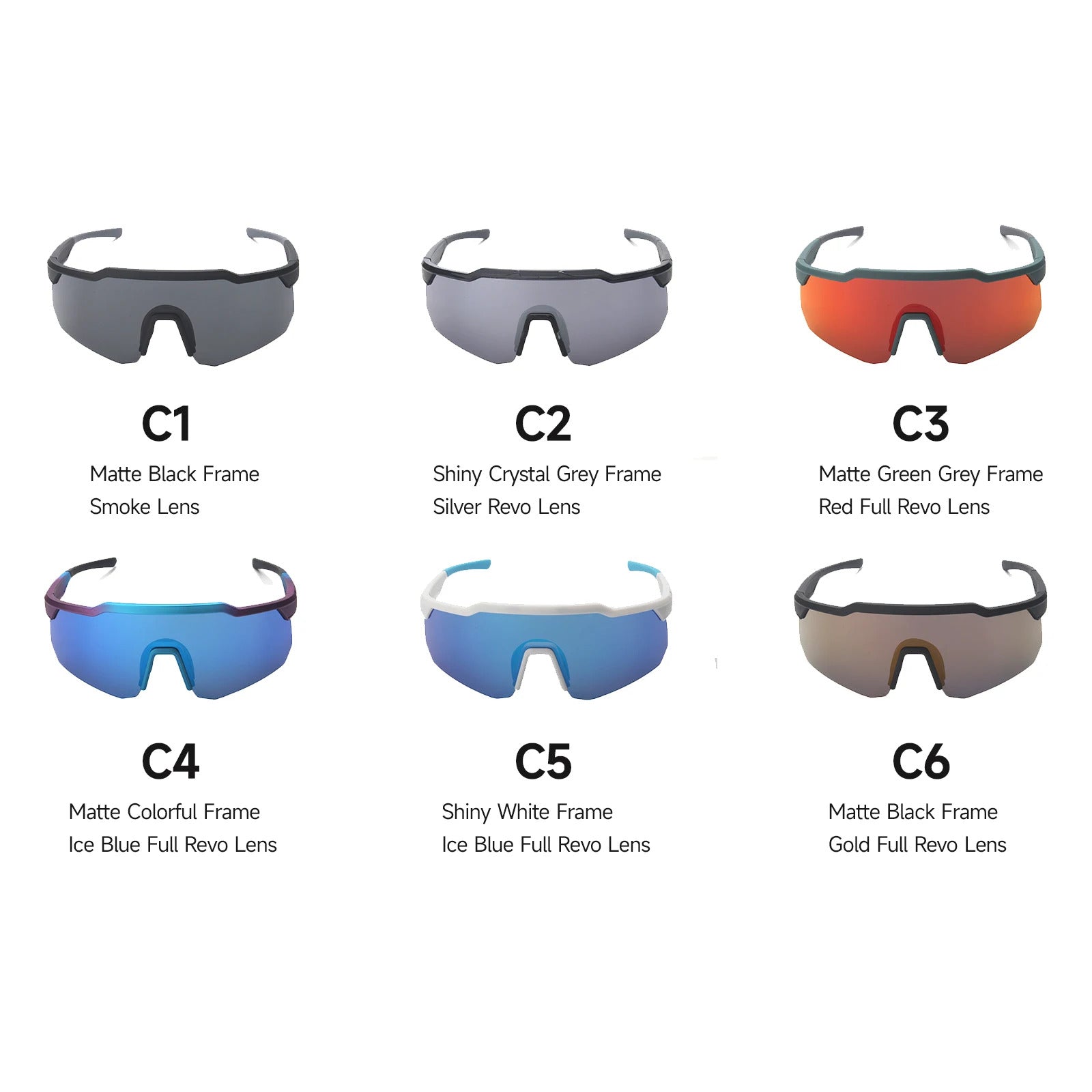WORLUX KC04-11-C5 sports sunglasses with polarized mirrored lens for cycling and running - image 5