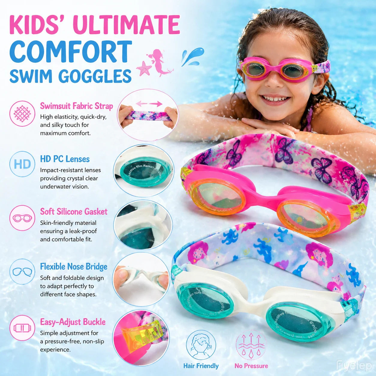WORLUX kids anti-fog swim goggles for pool training - image 6