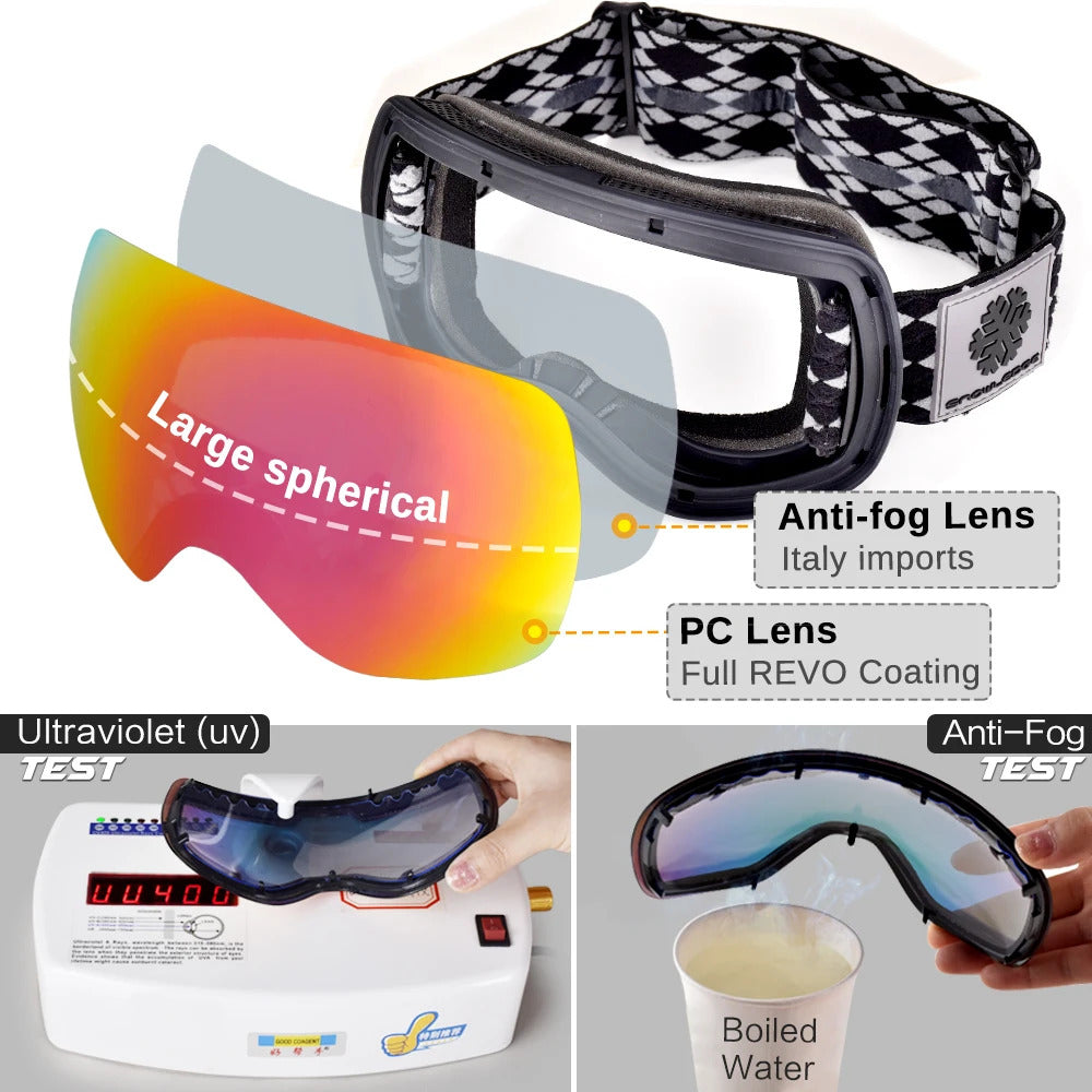 WORLUX ski goggles with frameless design for snowboarding - image 14
