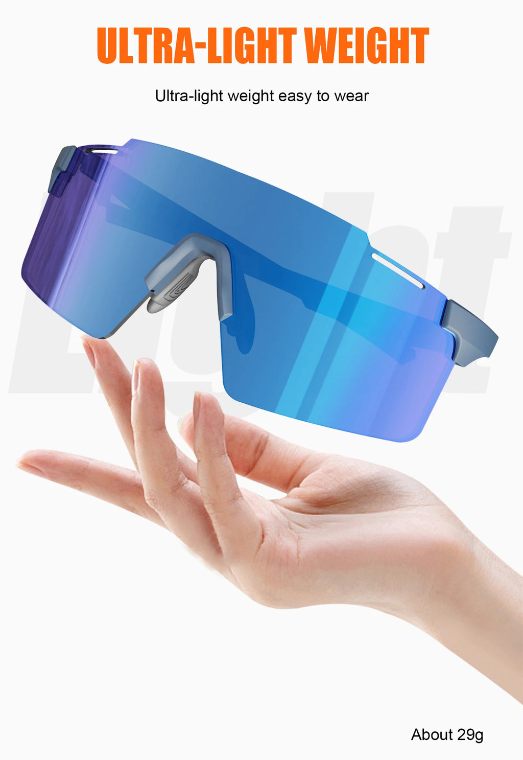 WORLUX KC03-06-C2 sports sunglasses with polarized mirrored lens for cycling and running - image 20