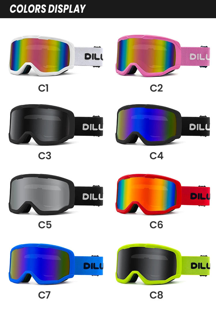 WORLUX UV400 ski goggles with anti-fog UV400 lens for snowboarding - image 25