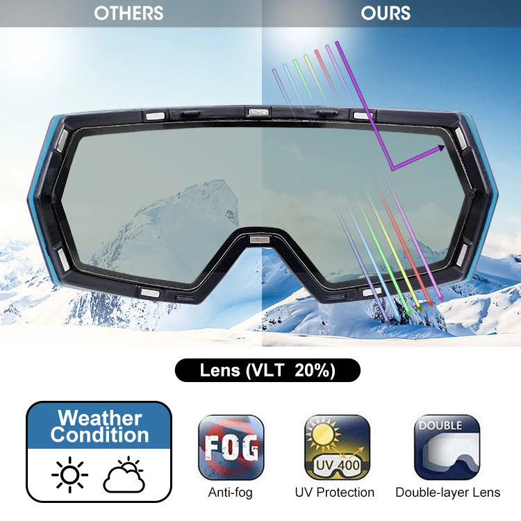 WORLUX ski goggles with anti-fog UV400 lens for snowboarding - image 27