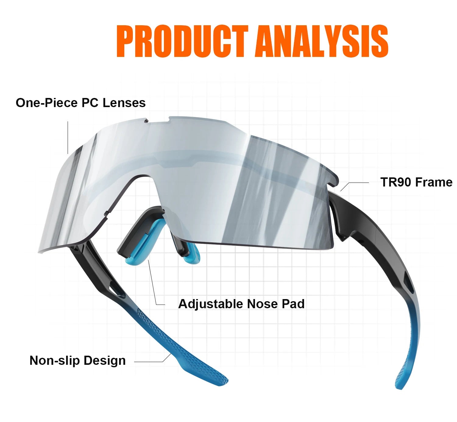 WORLUX KN11-19-C6 sports sunglasses with polarized UV400 lens for cycling and running - image 17