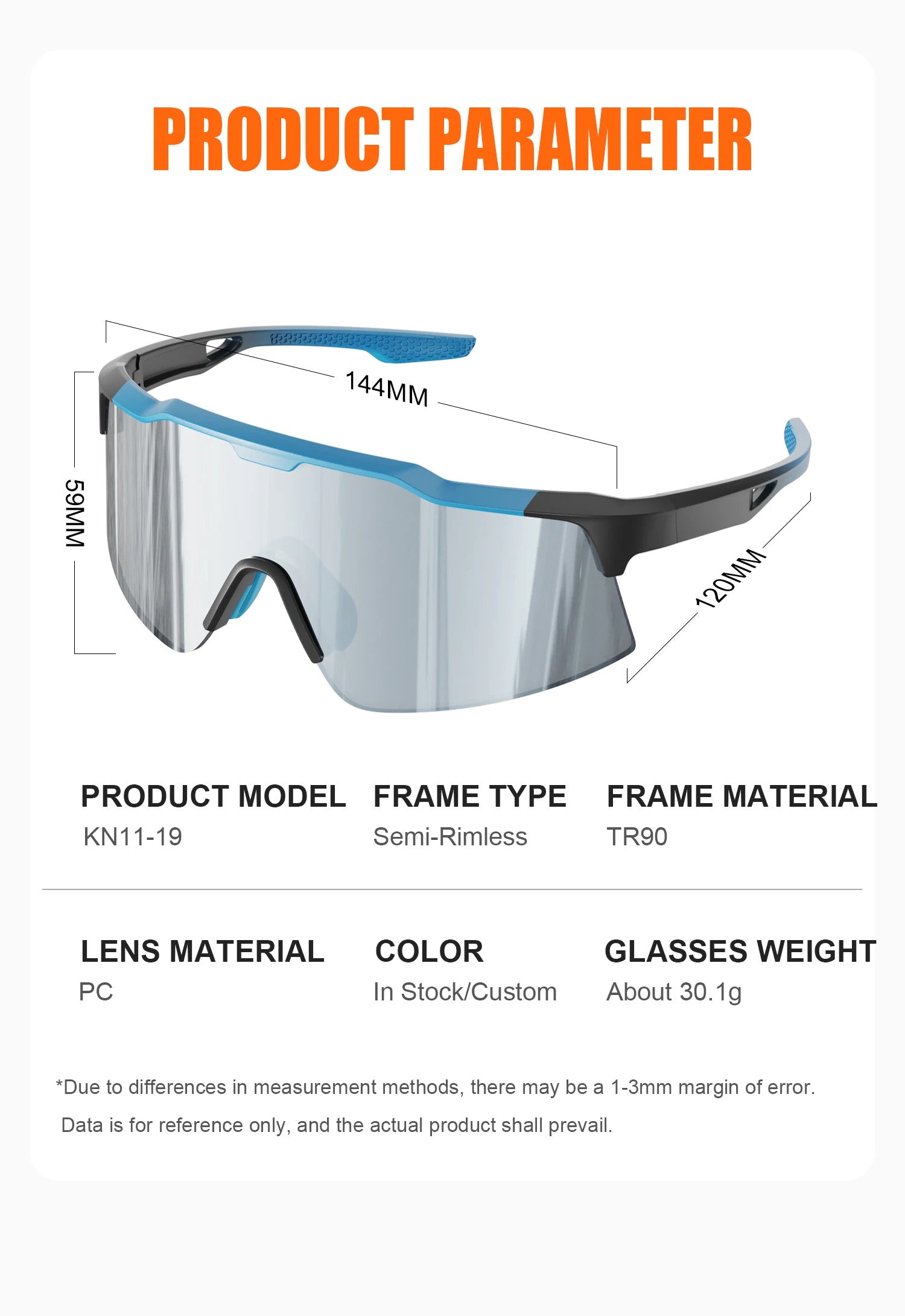 WORLUX KN11-19-C6 sports sunglasses with polarized UV400 lens for cycling and running - image 26