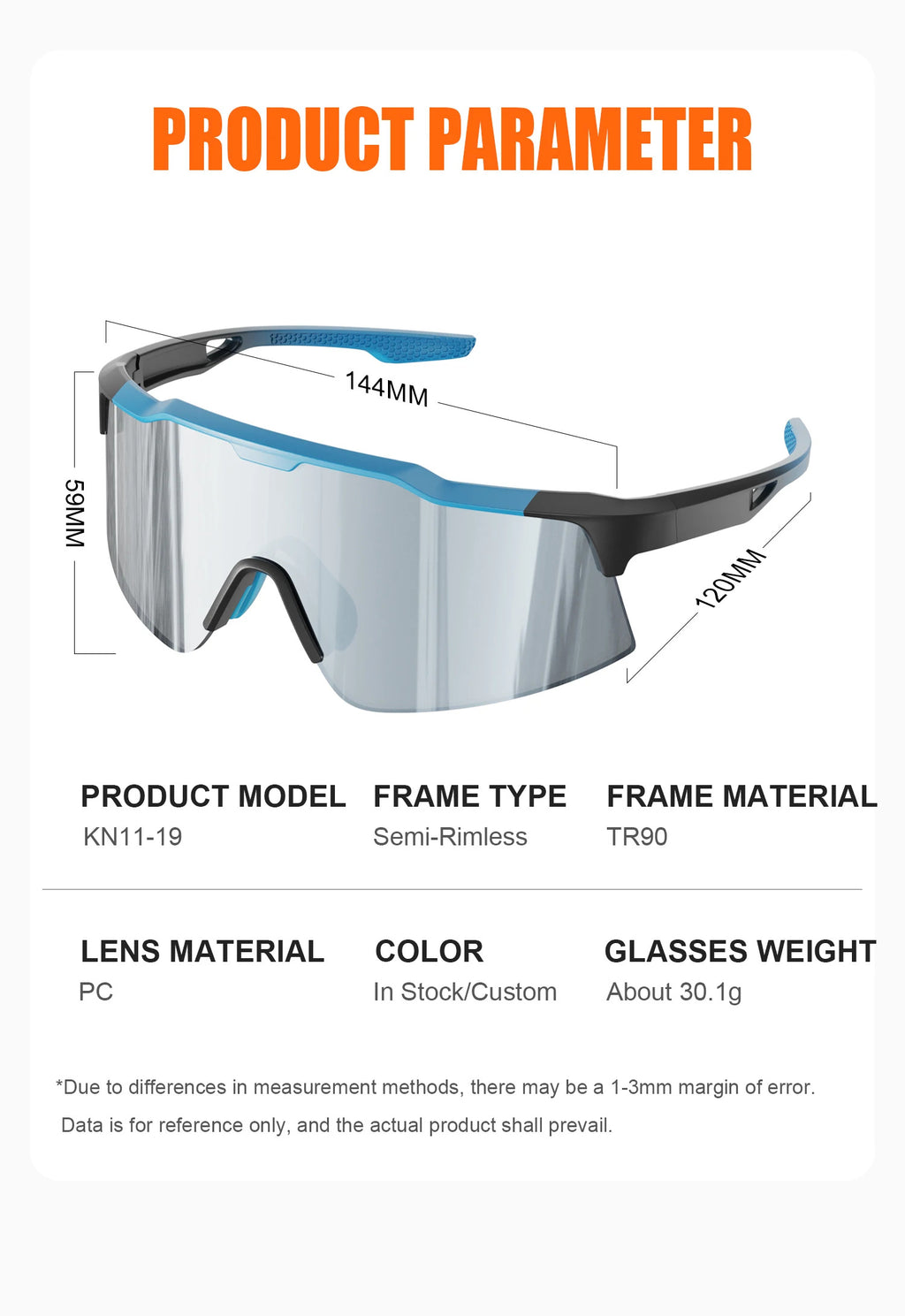 WORLUX KN11-19-C6 sports sunglasses with polarized UV400 lens for cycling and running - image 26