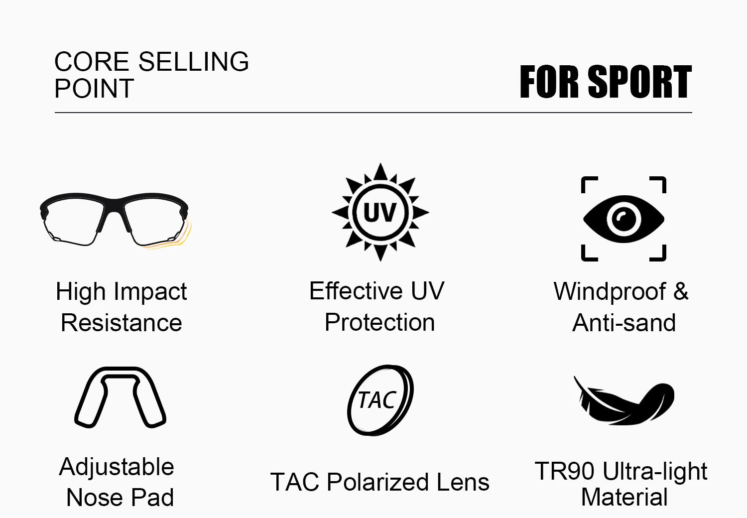 WORLUX JDS2153Y135-C3 sports sunglasses with polarized UV400 lens for cycling and running - image 14