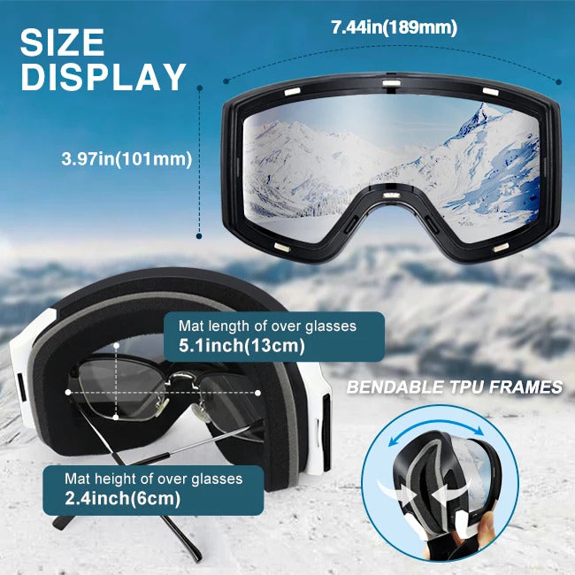 WORLUX ski goggles with anti-fog UV400 lens for snowboarding - image 2