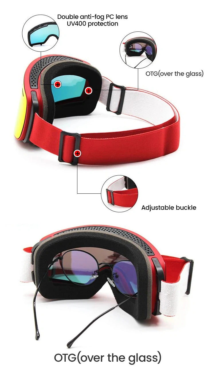 WORLUX UV400 ski goggles with anti-fog UV400 lens for snowboarding - image 14
