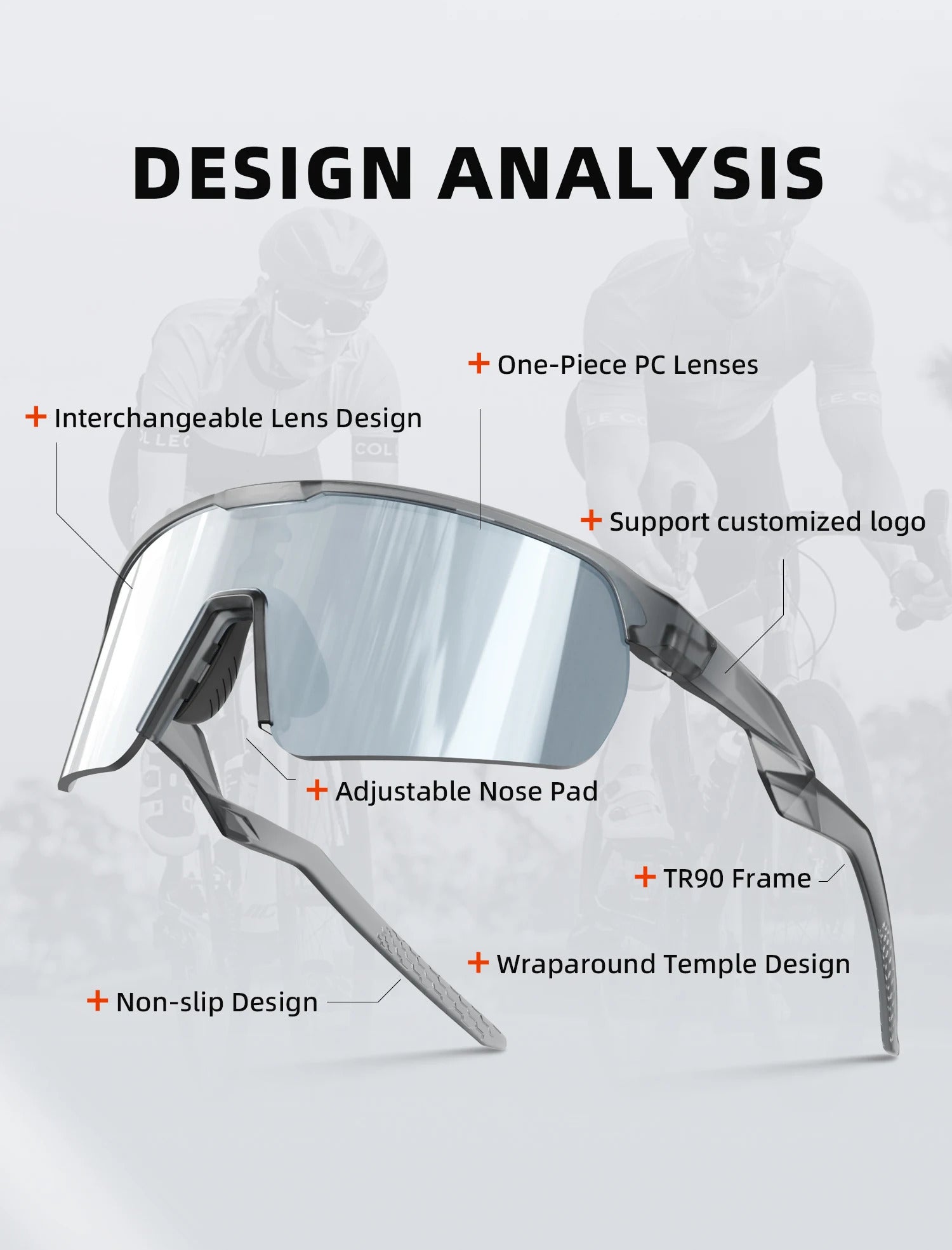 WORLUX KN15-22-C2 sports sunglasses with polarized mirrored lens for cycling and running - image 12