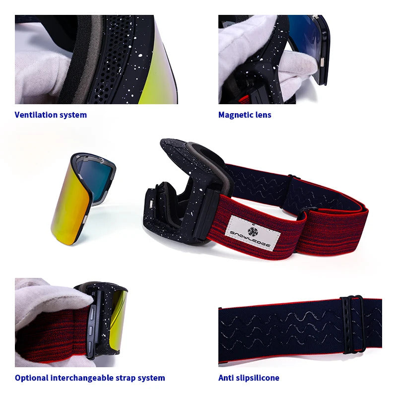 WORLUX ski goggles with magnetic lens, OTG fit for snowboarding - image 12