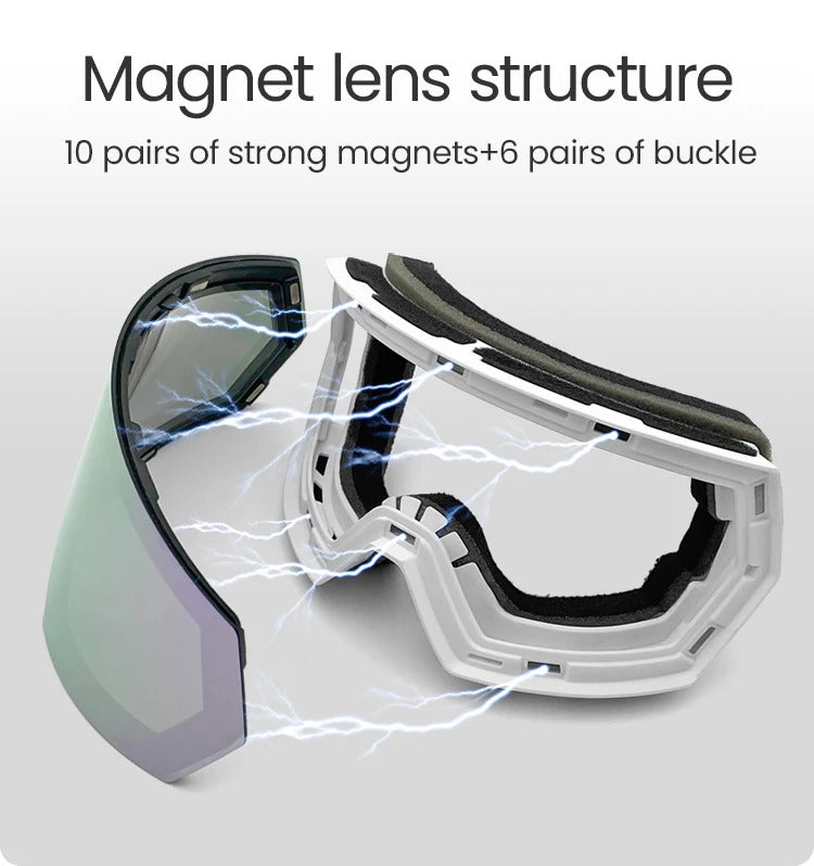 WORLUX ski goggles with magnetic lens, OTG fit for snowboarding - image 3
