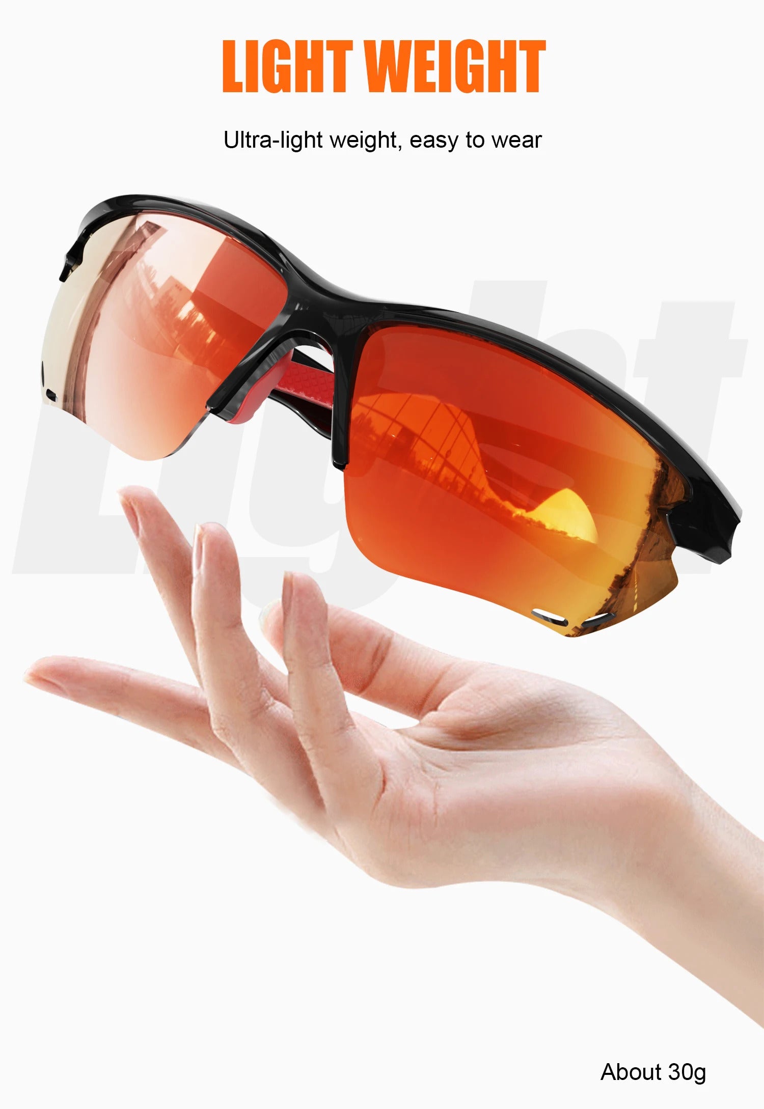 WORLUX JDS2153Y135-C3 sports sunglasses with polarized mirrored lens for cycling and running - image 20