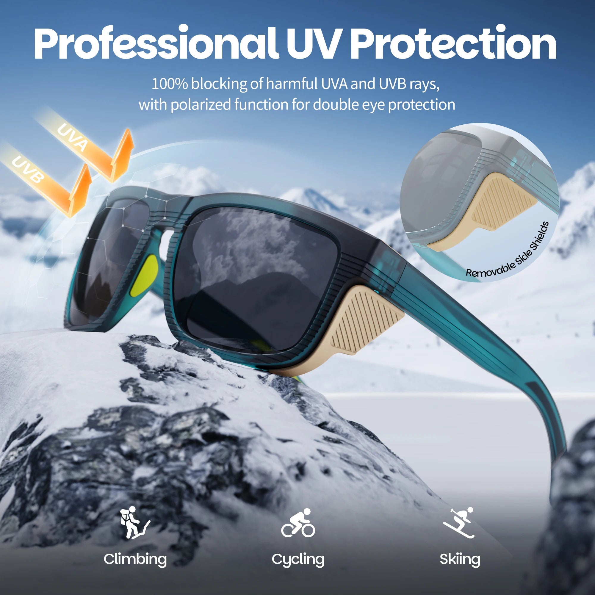 WORLUX KM-Y361F-C6 sports sunglasses with polarized mirrored lens for fishing and baseball - image 3