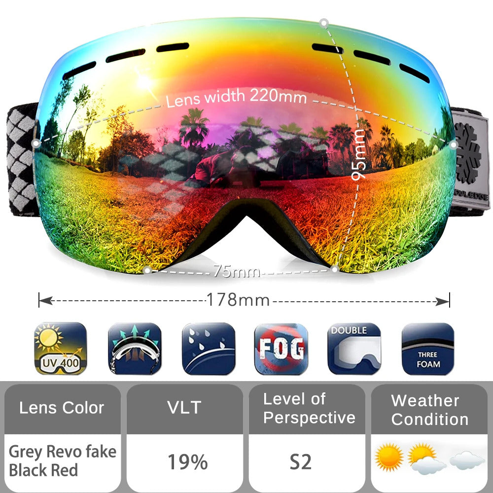 WORLUX ski goggles with frameless design for snowboarding - image 13