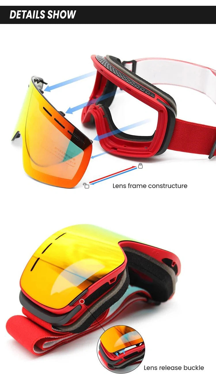 WORLUX UV400 ski goggles with anti-fog UV400 lens for snowboarding - image 13