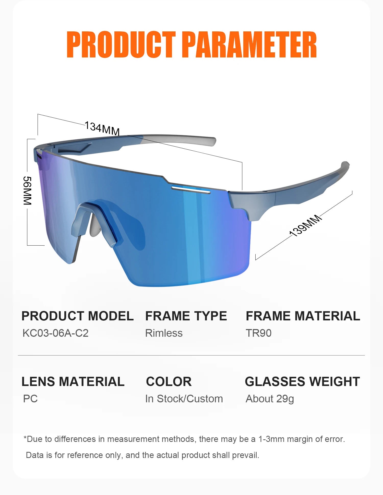 WORLUX KC03-06-C2 sports sunglasses with polarized UV400 lens for cycling and running - image 22